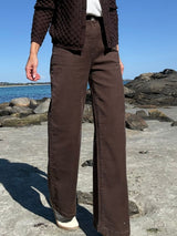 Wide Leg Stretch Jeans Chilli Truffle