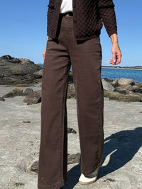 Wide Leg Stretch Jeans Chilli Truffle