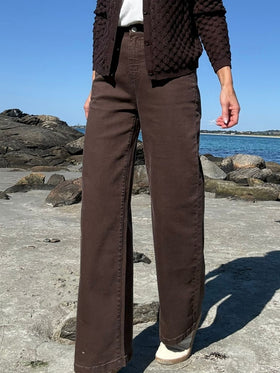 Wide Leg Stretch Jeans Chilli Truffle