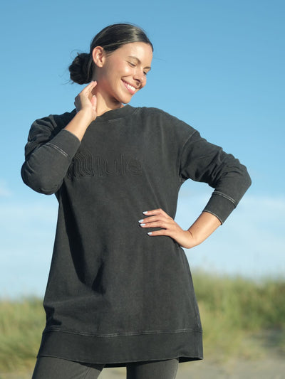 Lule Maxi Sweater Washed Black