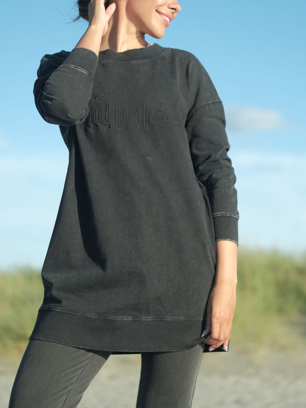 Lule Maxi Sweater Washed Black