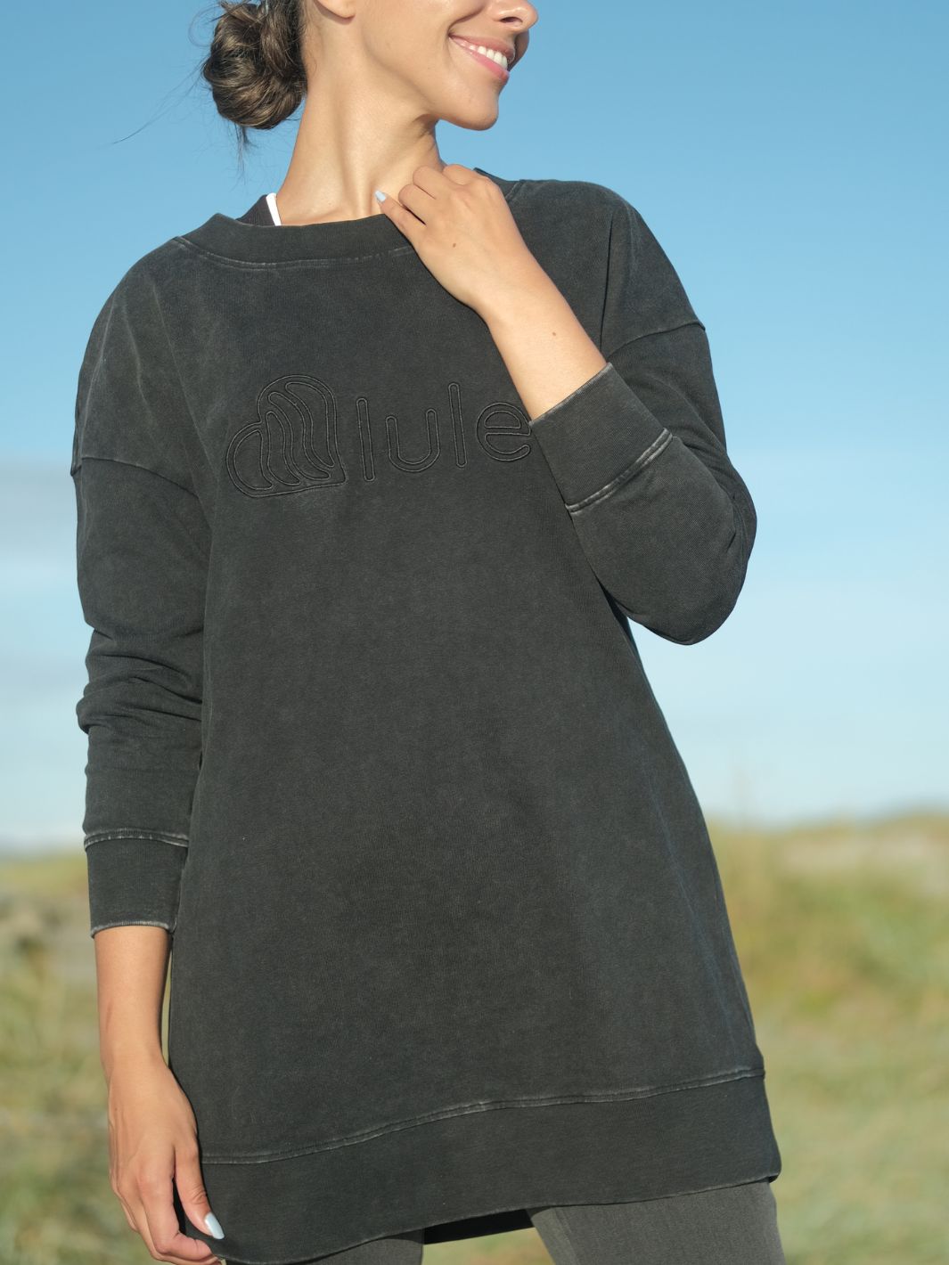 Lule Maxi Sweater Washed Black
