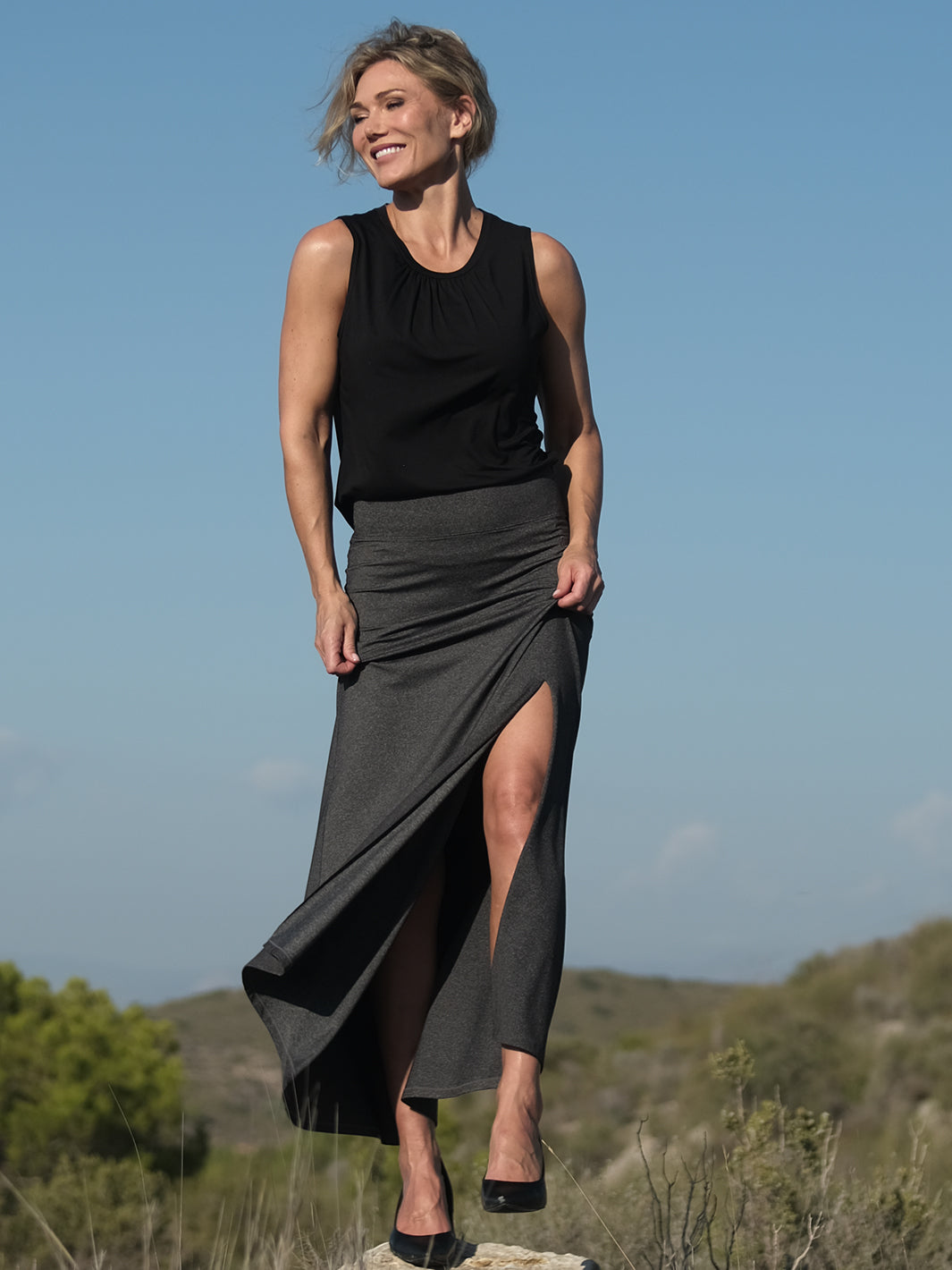 All Day MAXI skirt Heater Grey