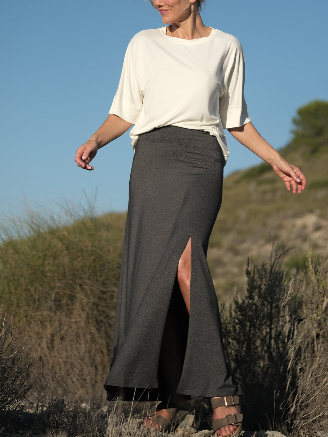 All Day MAXI skirt Heater Grey