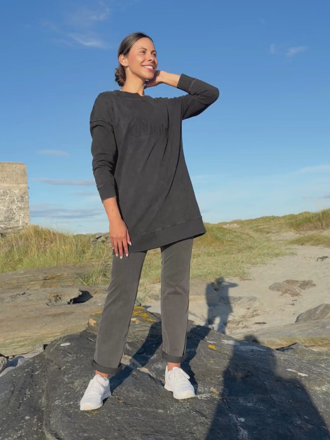 Lule Maxi Sweater Washed Black